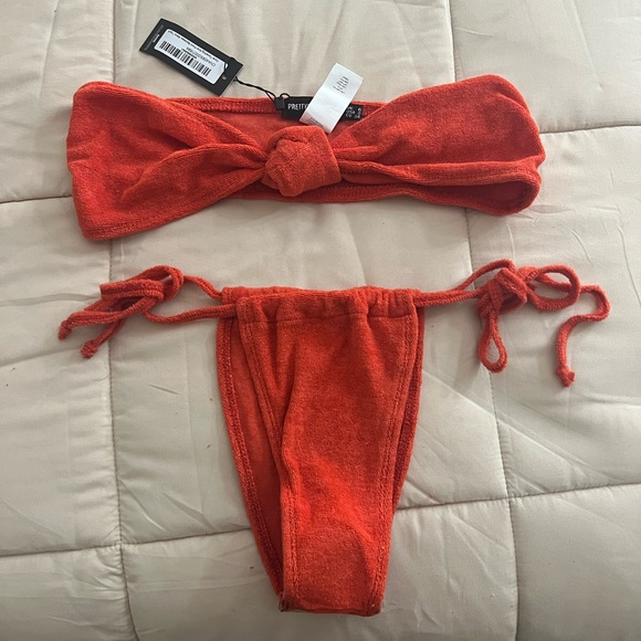 Coral terry cloth bikini - Picture 2 of 6